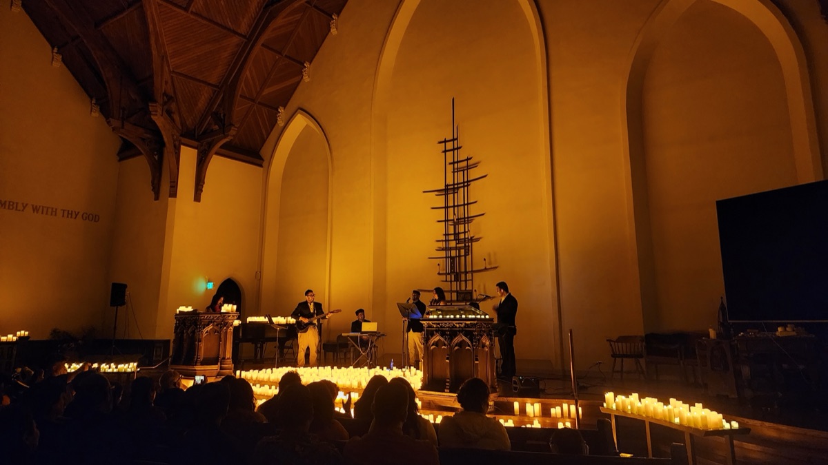 Stage with candle sea